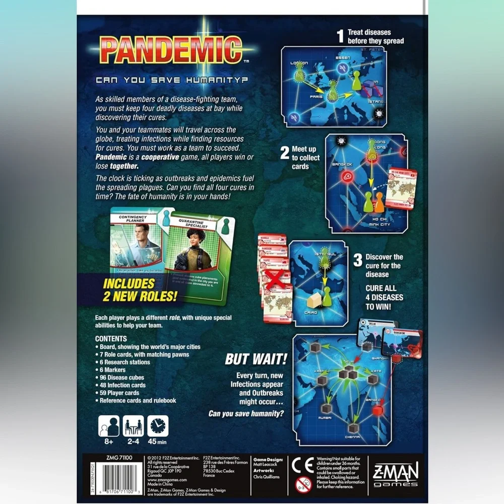 Pandemic Board Game (Base Game) | Cooperative‎ Board Game for Adults and Family